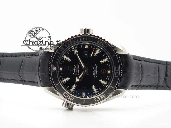 0104 Vibrant Planet Ocean Professional SS V6F 37mm Ladies Ceramic Bezel On Black Leather Strap A 8257